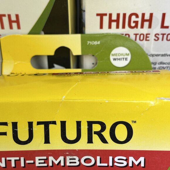 Futuro Anti-Embolism Stockings Unisex M White Thigh Length 541700 Lot Of 5 - Picture 4 of 6